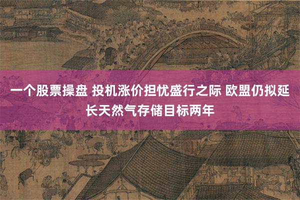 一个股票操盘 投机涨价担忧盛行之际 欧盟仍拟延长天然气存储目标两年