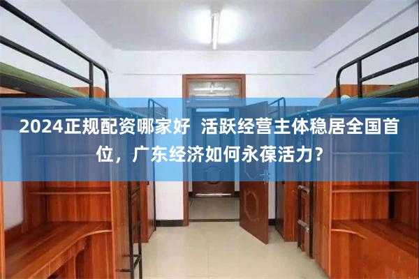 2024正规配资哪家好  活跃经营主体稳居全国首位，广东经济如何永葆活力？