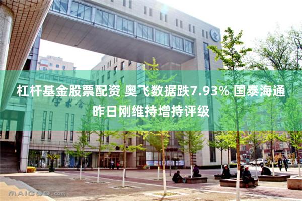 杠杆基金股票配资 奥飞数据跌7.93% 国泰海通昨日刚维持增持评级