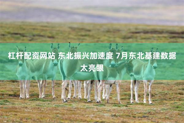杠杆配资网站 东北振兴加速度 7月东北基建数据太亮眼