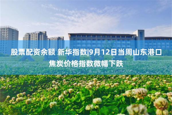股票配资余额 新华指数|9月12日当周山东港口焦炭价格指数微幅下跌